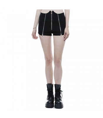 Women High Waist Zipper Black Summer Street Short Cotton Inelastic Heavy Twill Fabric Shorts Tech Noir Short 